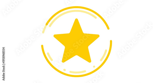 Yellow Star Icon with Circular Outline