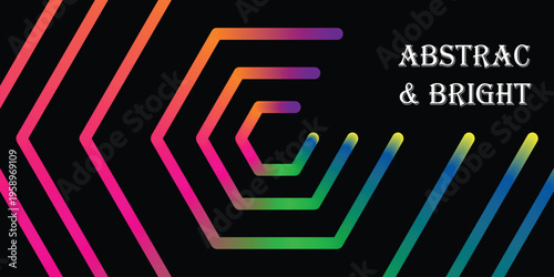 Vibrant abstract design with neon colors and geometric patterns