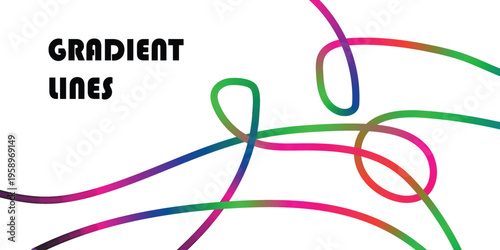 Vibrant gradient lines art with multicolored swirling patterns