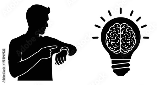 Creative idea, innovation concept, brain light bulb, inspiration symbol, vector icons