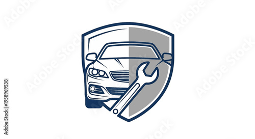 Car Repair and Service Shield Logo