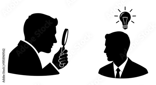 Business idea, innovation concept, creative thinking, problem solving, vector illustration