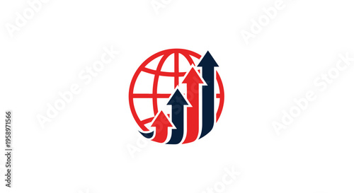 Global Growth Arrows Logo Concept Business Success