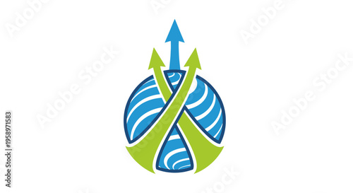 Global Growth Arrows Symbolizing Progress and Success