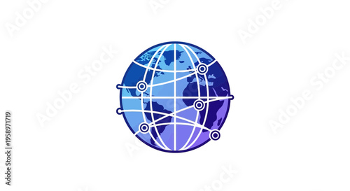 Global Network Connections Connected Globe With Digital Links