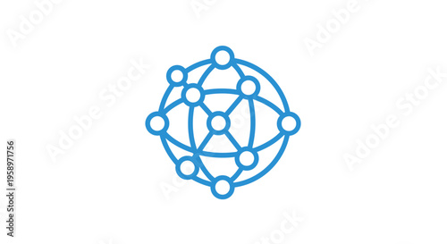 Global Network Connections Symbol With Nodes And Lines Illustrating Connectivity