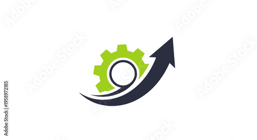 Growth And Innovation Gear Icon With Upward Arrow