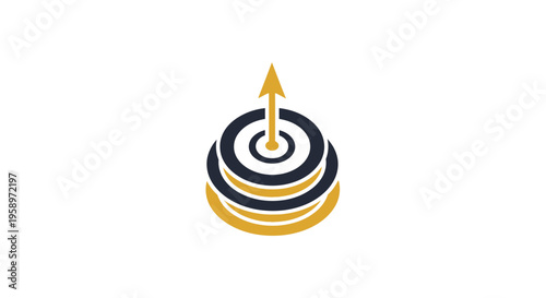 Growth Arrow Target Financial Success Abstract Symbol