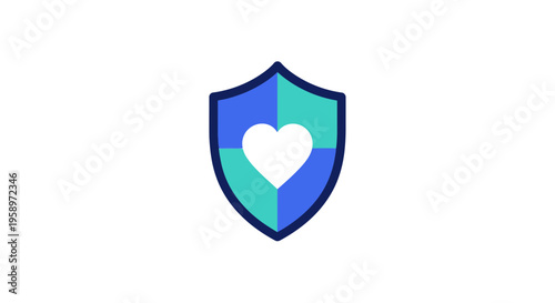 Heart Shield Symbolizing Protection, Safety, and Wellbeing in Modern Digital Design
