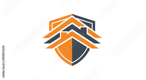 Home Protection Logo Representing Security, Shield, and Real Estate Agency
