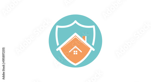 Home Security and Protection Conceptual Symbol Representing Safety and Home Insurance