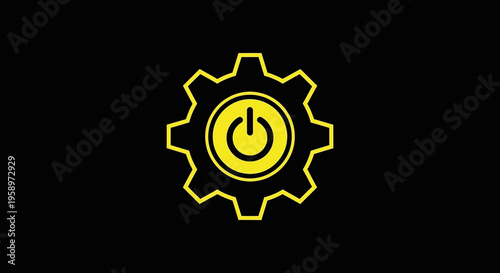 Industrial Power Gear Icon Symbolizing Control And Operation