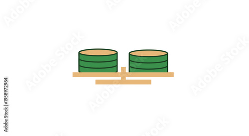 Illustration Of A Balance Comparing Two Green Circular Objects Representing Equality