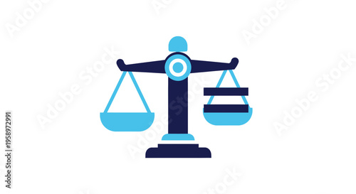 Illustration Of Justice Scales Depicting Equilibrium, Balance, and Legal Representation