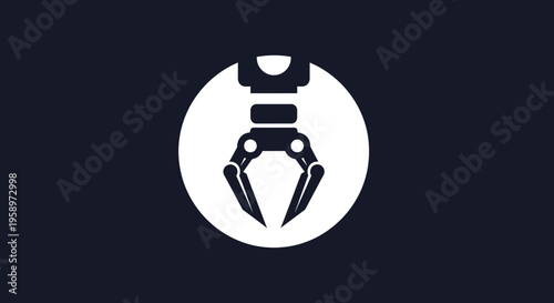 Industrial Robotic Claw Icon Representing Automation Technology