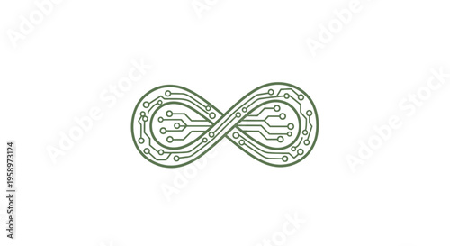 Infinite Circuit Board Symbol Represents Endless Digital Possibilities