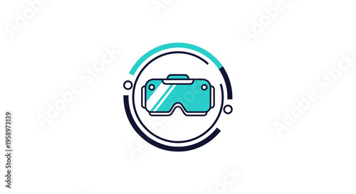 Immersive Virtual Reality Headset Icon Technology Concept