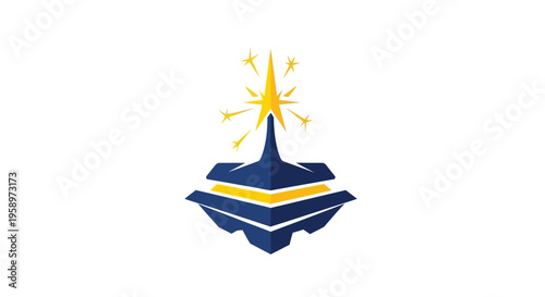 Innovative Rocket Launching Towards A Bright Star Symbolizing Success And Achievement