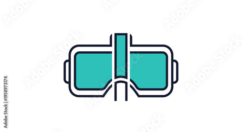 Immersive Virtual Reality Headset Technology Icon Design