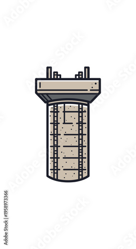 Industrial Concrete Structure Abstract Vector Illustration For Construction Projects