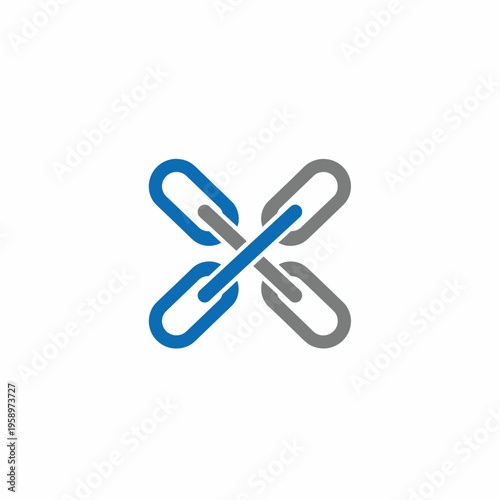 Interlocking Chain Links Abstract Symbol