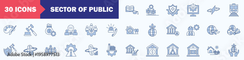 public sector blue combination icon sheet