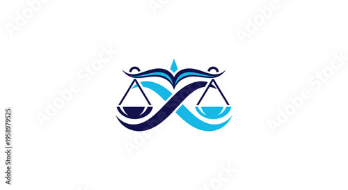 Justice Scales Representing Infinity and Harmony in a Sophisticated Logo Design