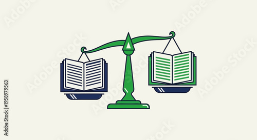 Knowledge Balance Depicted With Books On Scales Suggesting Education's Importance and Value