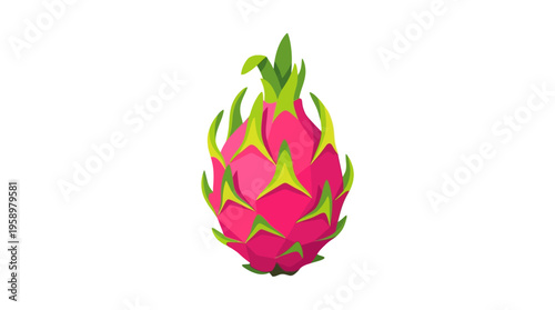 Vibrant Dragon Fruit Isolated on White Background.