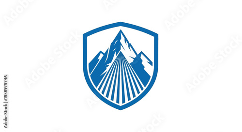 Majestic Mountain Shield Emblem Symbolizing Strength and Adventure