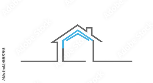 Minimalist House Icon Depicting Property, Real Estate, and Homeownership Concepts