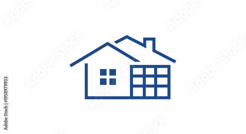 Minimalist House Icon Displaying Real Estate, Architecture, And Residential Concepts