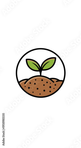 Minimalist Design: New Growth Sprout Symbolizing Nature and Sustainability Concepts Perfectly