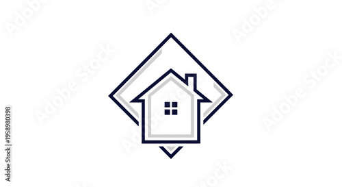 Minimalist Real Estate Logo Design, Modern Architectural Representation for Home Ownership