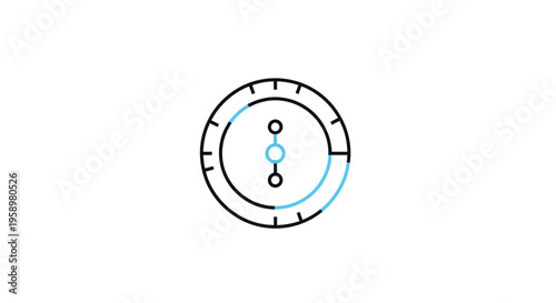 Minimalist Timekeeping Instrument Illustration Against A Pristine White Background, Modern Concept