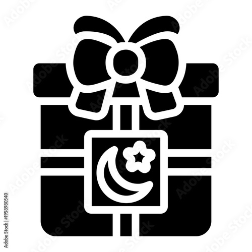 Eid gift box Solid icon