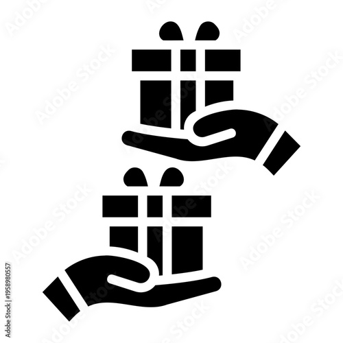 gift exchange moment Solid icon