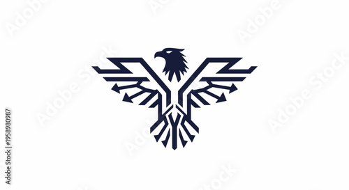 Modern Abstract Eagle Crest Logo Design For Brands