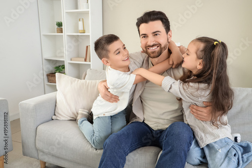Happy father with his littl...