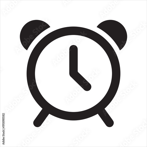 Alarm clock flat icon for apps and websites
