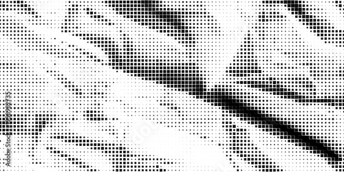 Halftone crumpled paper texture with a dotted, rough, and wrinkled surface. Black creased sheet background in comic pop-art style, featuring grainy folds and gritty distressed details.