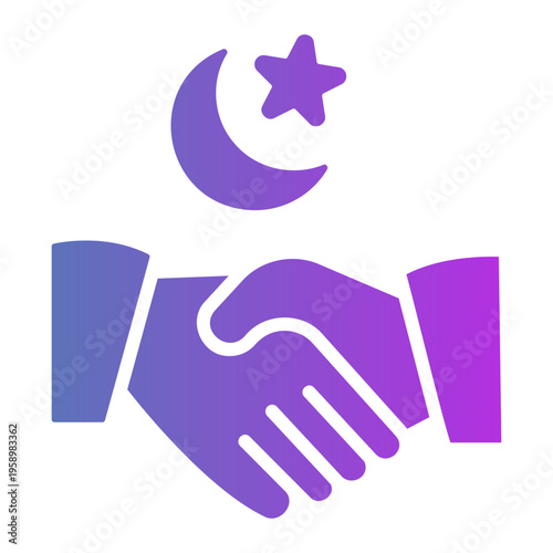 Handshake Line Gradient Icon