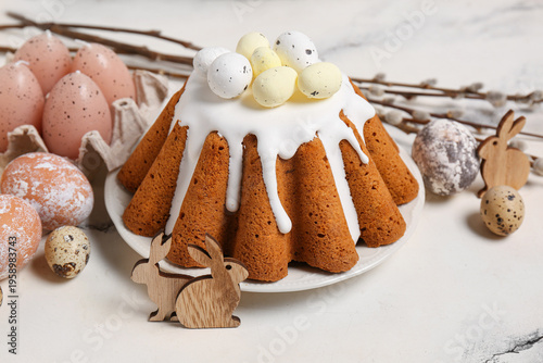 Plate of sweet Easter bread...