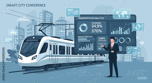 Smart City Conference Futuristic Transportation Technology Presentation.