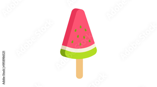 Watermelon Slice Popsicle on a Stick.
