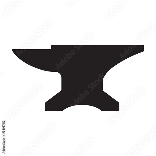 Blacksmith crafting anvil block flat icon for apps and games