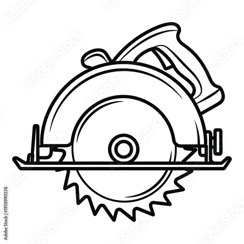 Circular saw icon line art style simple tool illustration icon