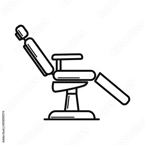 Dental chair for patients in a medical office  reclined position icon