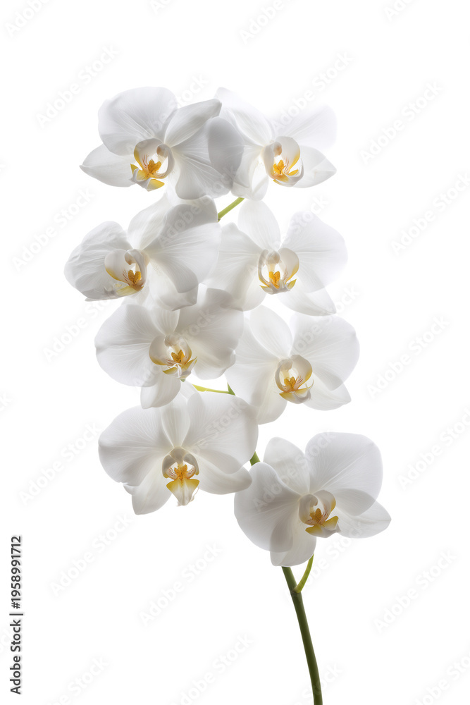 Obraz premium 純白の胡蝶蘭の美しさ。インテリアやギフト用の花素材