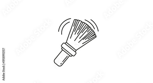 Makeup Brush Icon, Powder Brush, Cosmetic Tool, Beauty, Professional Makeup Artist Accessory, Simple Line Art